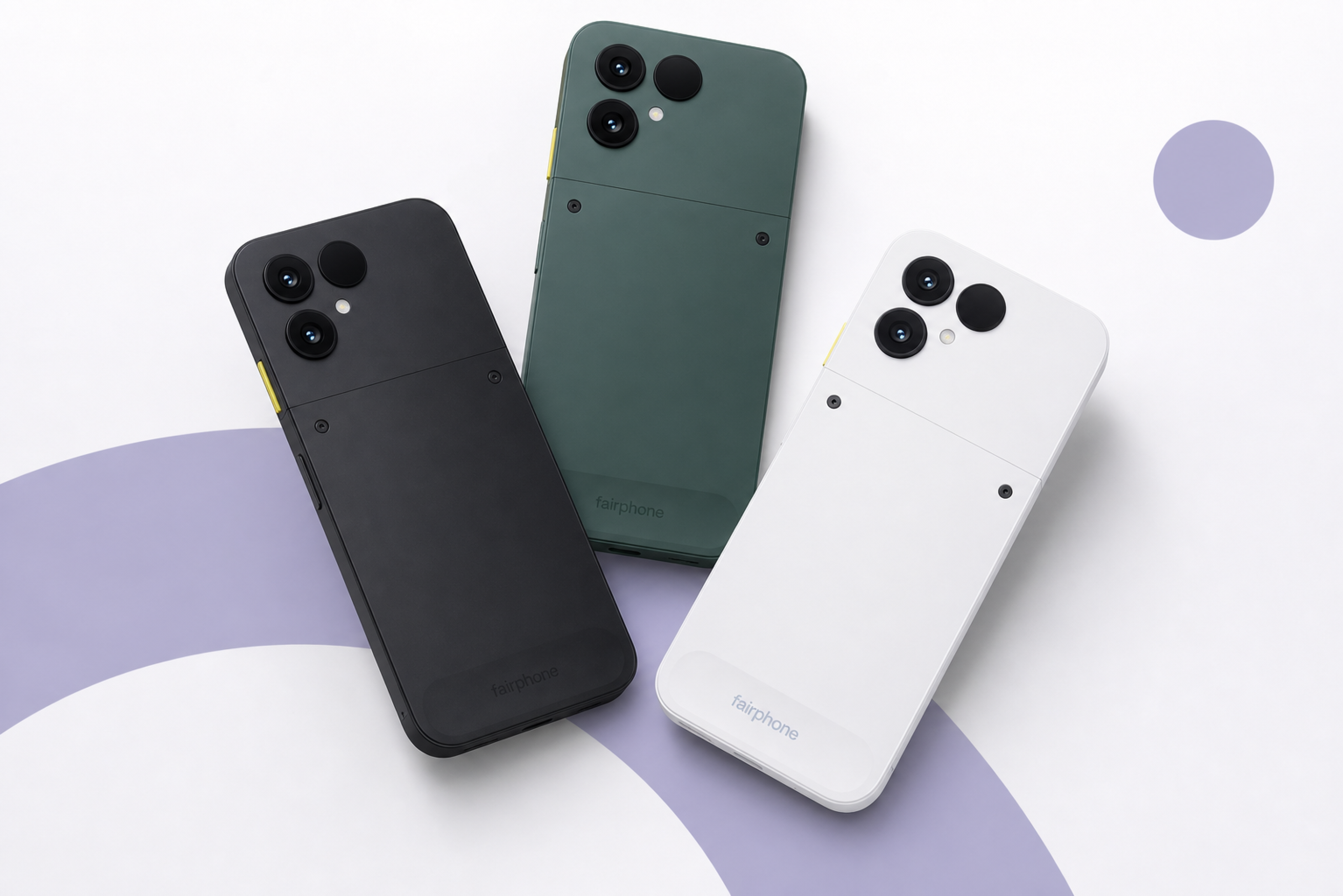 Één uitvoering, drie kleuren van de fairphone 6